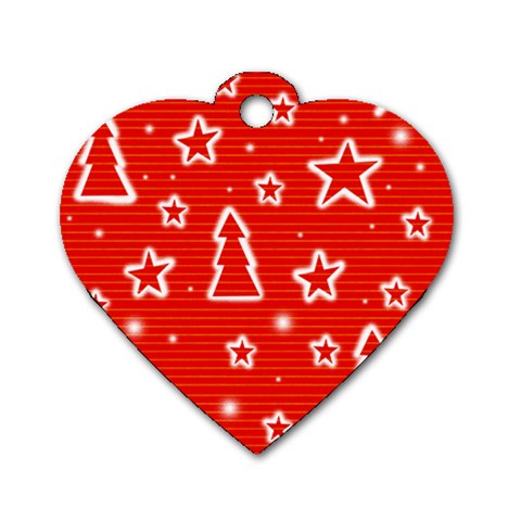 Red Xmas Dog Tag Heart (Two Sides) from ZippyPress Front
