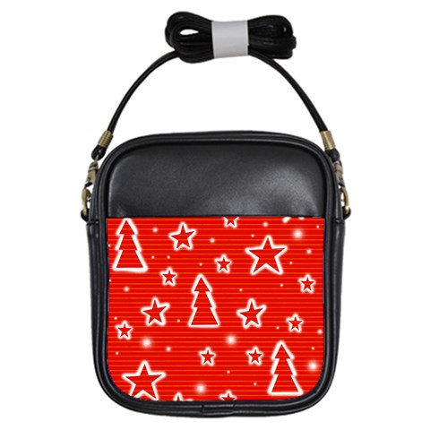 Red Xmas Girls Sling Bags from ZippyPress Front