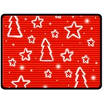 Red Xmas Double Sided Fleece Blanket (Large) 