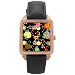Xmas candies  Rose Gold Leather Watch 
