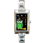 Who is a witch? - green Rectangle Italian Charm Watch