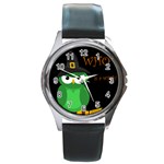 Who is a witch? - green Round Metal Watch