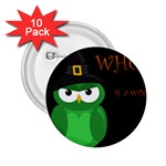 Who is a witch? - green 2.25  Buttons (10 pack) 