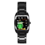 Who is a witch? - green Stainless Steel Barrel Watch