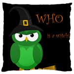 Who is a witch? - green Large Flano Cushion Case (One Side)