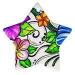 Tropical Hibiscus Flowers Ornament (Star) 