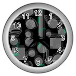Come down - green Wall Clocks (Silver) 