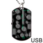 Come down - green Dog Tag USB Flash (One Side)