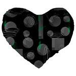 Come down - green Large 19  Premium Heart Shape Cushions