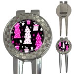 Pink playful Xmas 3-in-1 Golf Divots