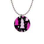 Pink playful Xmas Button Necklaces