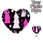 Pink playful Xmas Playing Cards 54 (Heart) 