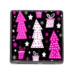 Pink playful Xmas Memory Card Reader (Square)