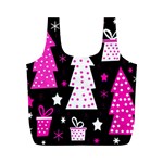 Pink playful Xmas Full Print Recycle Bags (M) 
