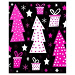 Pink playful Xmas Drawstring Bag (Small)