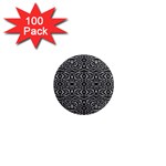 Black and White Tribal Pattern 1  Mini Magnets (100 pack) 