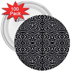 Black and White Tribal Pattern 3  Buttons (100 pack) 