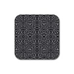 Black and White Tribal Pattern Rubber Coaster (Square) 