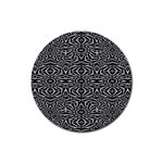 Black and White Tribal Pattern Rubber Round Coaster (4 pack) 