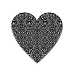 Black and White Tribal Pattern Heart Magnet