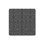 Black and White Tribal Pattern Square Magnet