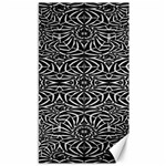 Black and White Tribal Pattern Canvas 40  x 72  