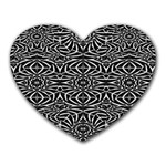 Black and White Tribal Pattern Heart Mousepads