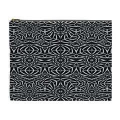 Black and White Tribal Pattern Cosmetic Bag (XL) from ZippyPress Front