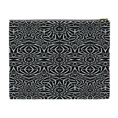 Black and White Tribal Pattern Cosmetic Bag (XL) from ZippyPress Back