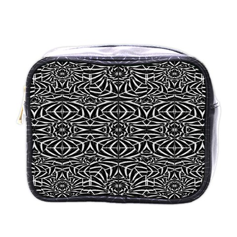 Black and White Tribal Pattern Mini Toiletries Bags from ZippyPress Front