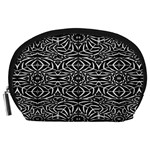 Black and White Tribal Pattern Accessory Pouches (Large) 
