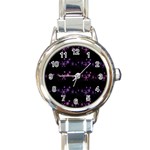 Purple elegant Xmas Round Italian Charm Watch