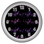 Purple elegant Xmas Wall Clocks (Silver) 