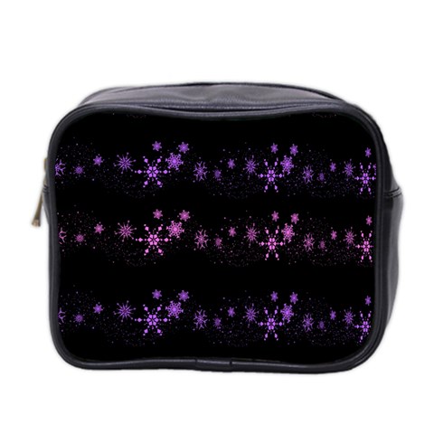 Purple elegant Xmas Mini Toiletries Bag 2 Front