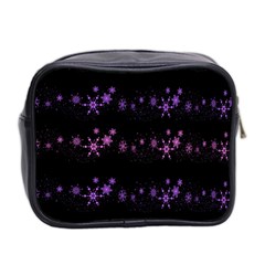 Purple elegant Xmas Mini Toiletries Bag 2 Back