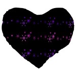 Purple elegant Xmas Large 19  Premium Heart Shape Cushions
