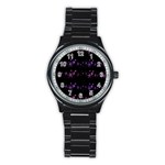Purple elegant Xmas Stainless Steel Round Watch