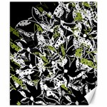 Green floral abstraction Canvas 8  x 10 