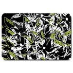 Green floral abstraction Large Doormat 