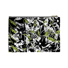 Green floral abstraction Cosmetic Bag (Large)  from ZippyPress Back