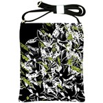 Green floral abstraction Shoulder Sling Bags