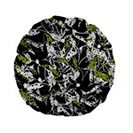Green floral abstraction Standard 15  Premium Round Cushions