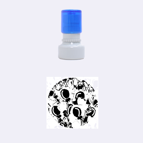 Black and white garden Rubber Round Stamps (Small) from ZippyPress 1.12 x1.12  Stamp