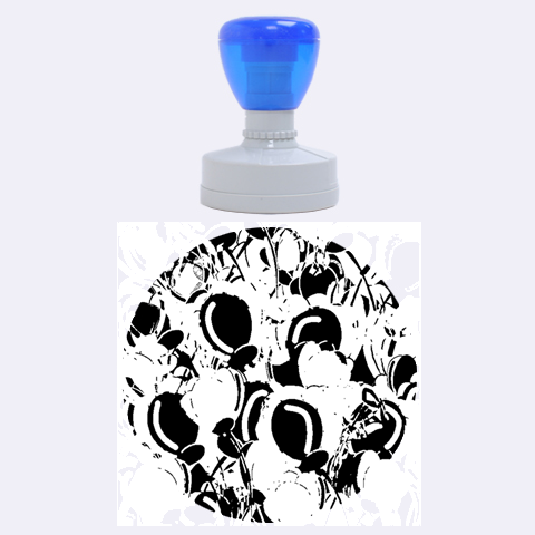 Blue abstract  garden Rubber Round Stamps (Large) from ZippyPress 1.875 x1.875  Stamp