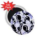 Blue abstract floral design 2.25  Magnets (100 pack) 