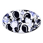 Blue abstract floral design Oval Magnet