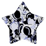 Blue abstract floral design Star Ornament (Two Sides) 
