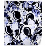 Blue abstract floral design Canvas 8  x 10 