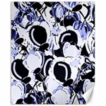 Blue abstract floral design Canvas 16  x 20  