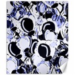 Blue abstract floral design Canvas 20  x 24  
